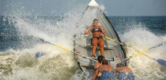 Lifeguards with surfboat at Seven Presidents Oceanfront Park